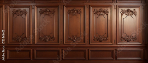 Clasic Luxury Wood Panelling on the Wall photo