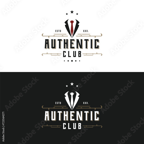 Vintage style masculine gentlemen logo template design.Logo for labels, clothing and men.