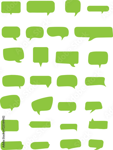 collection set Speech bubbles for talk, dialogue, decoration. Vector illustration. green colour