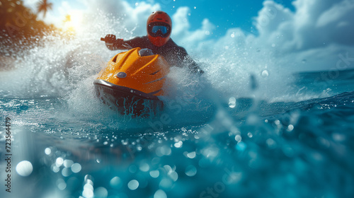 Jet Ski Adventure in Tropical Blue Waters. © Taskmanager