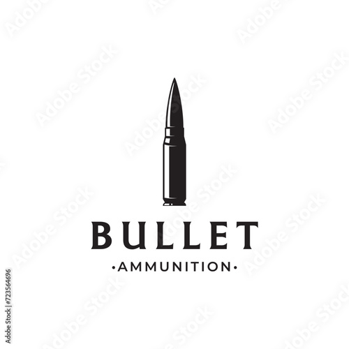 Bullet ammunition logo template design with vintage style.