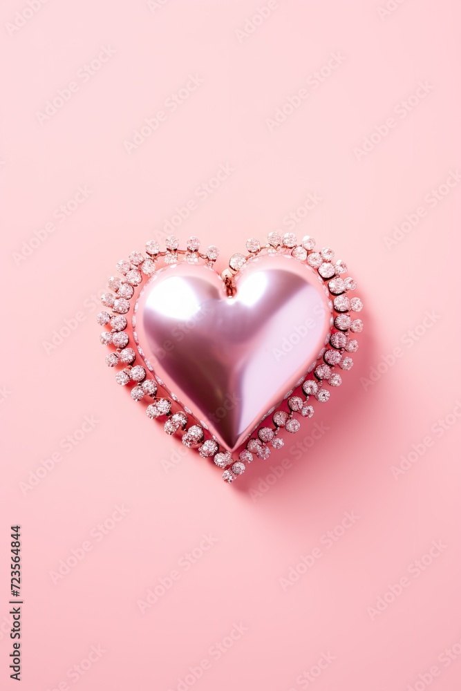 Heart-Shaped Pink Crystal Necklace Heart-Shaped Pink Crystal Necklace