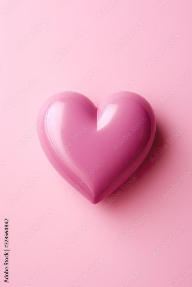 Love Heart on Pink Background