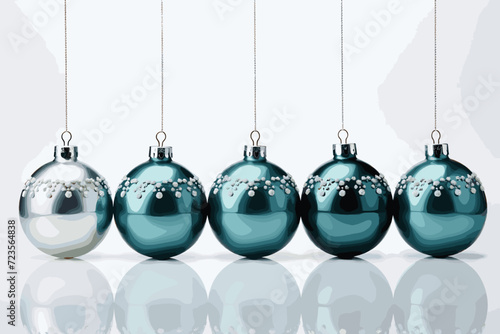 3D illustration blue christmas ball