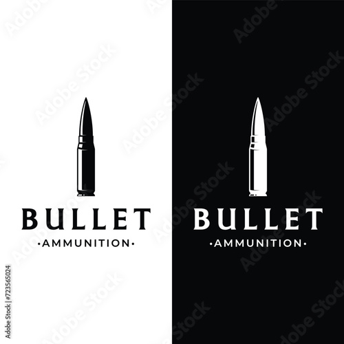 Bullet ammunition logo template design with vintage style.