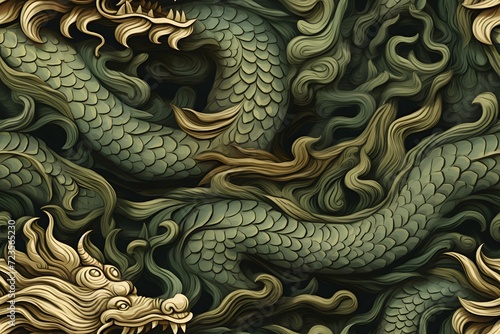 golden dragon on the wall