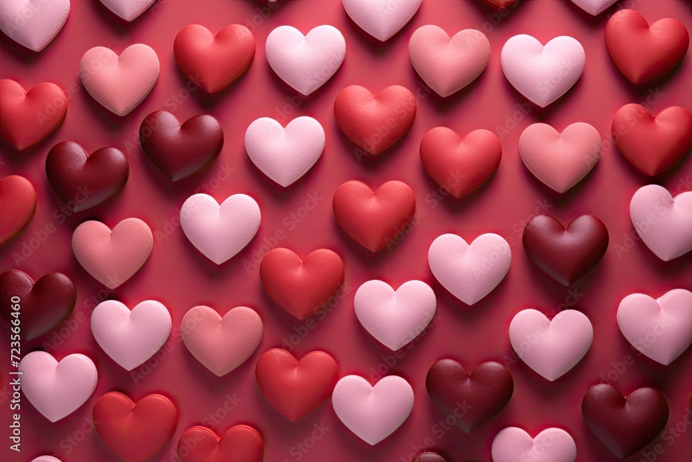 A Valentine's Day themed stock photo showcasing a multitude of hearts. A Valentine's Day themed stock photo showcasing a multitude of hearts.