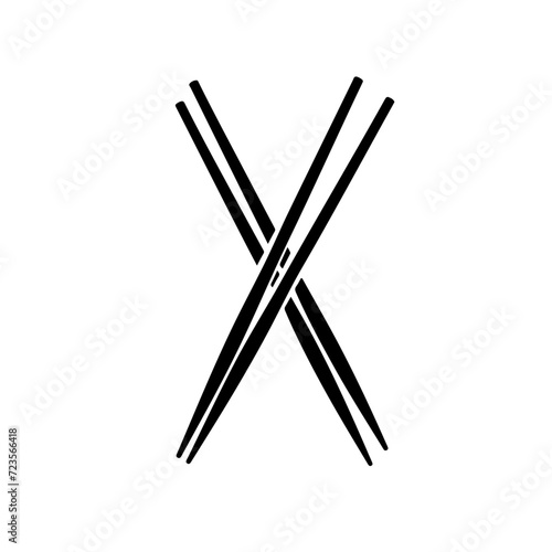 Chopsticks Logo Monochrome Design Style