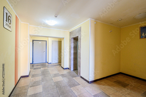 interior public place, house entrance. doors, walls, corridors staircase © evgeniykleymenov