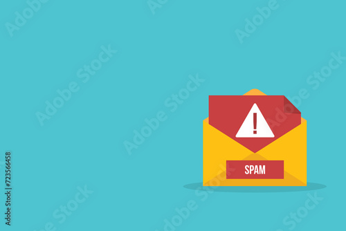 Spamming mailbox icon. Email hacking and spam warning symbol. EPS10 Vector Illustration.