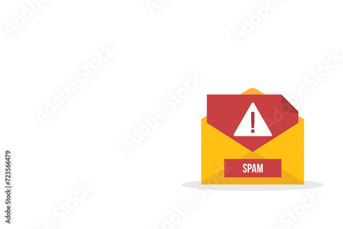 Spamming mailbox icon. Email hacking and spam warning symbol. EPS10 Vector Illustration.