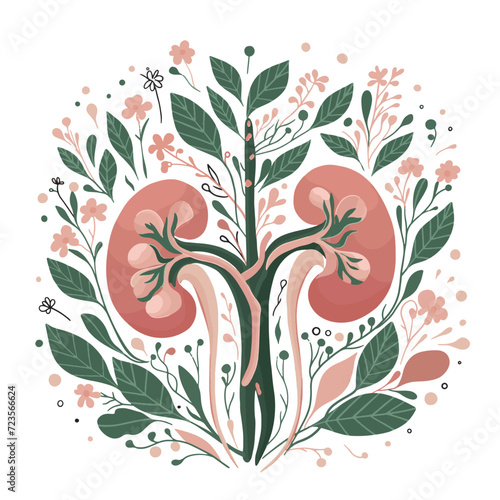 Human internal organs. Kidneys, heart, lungs, intestines, stomach.