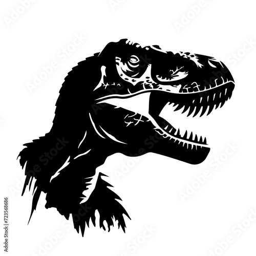 Dinosaur Head Side Logo Monochrome Design Style © FileSource