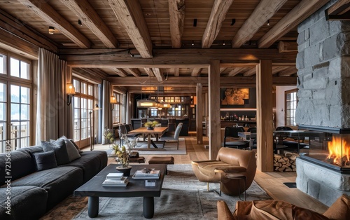 Apartments and houses that have been beautifully restored. These interiors often showcase original architectural features like exposed beams, wooden floors, and ornate detailing.