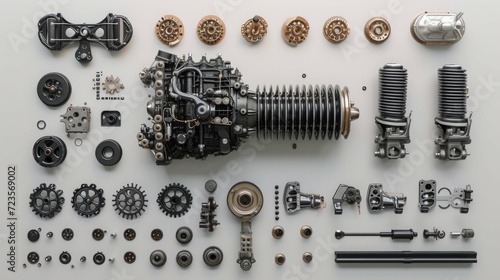 Car engine complete part and neatly arrange