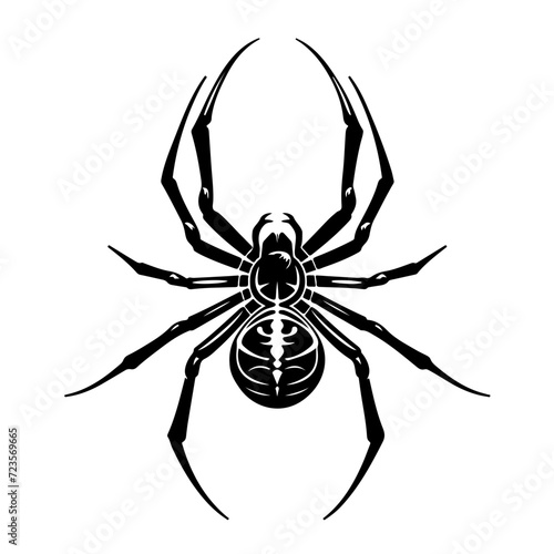 European Garden Spider Logo Monochrome Design Style