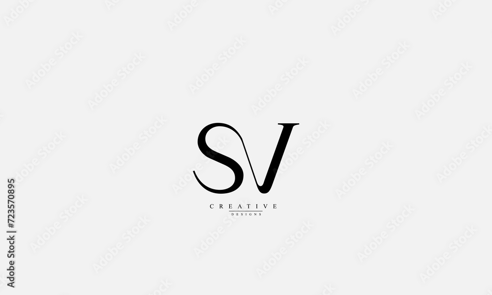 Alphabet letters Initials Monogram logo SV VS S V Alphabet letters Initials Monogram logo SV VS S V