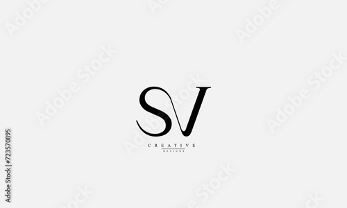 Alphabet letters Initials Monogram logo SV VS S V