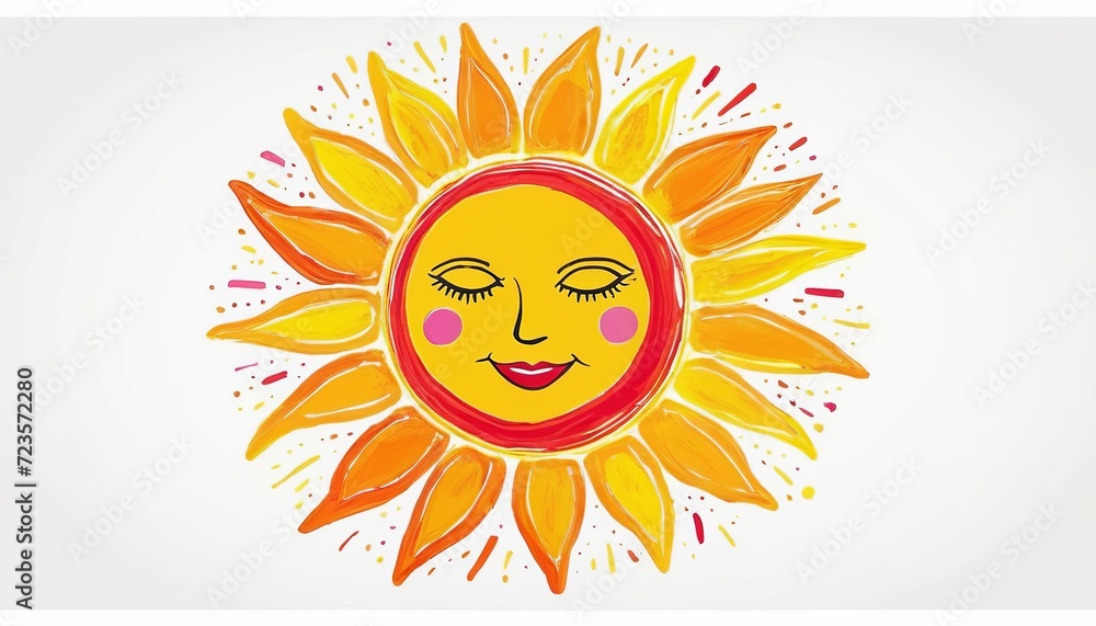 Yellow Sun Background - Hand Painted Vector Illustration Yellow Sun Background - Hand Painted Vector Illustration