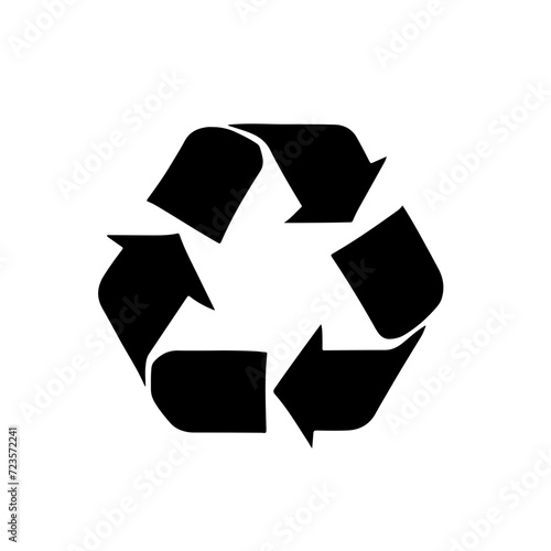 Reduce Reuse Recycle Sign Logo Monochrome Design Style