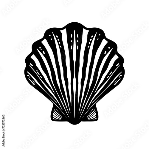 Seashell Logo Monochrome Design Style