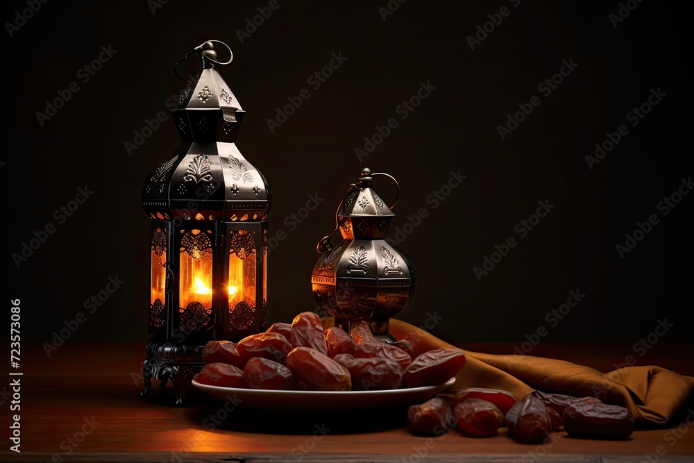 A Rich Dinner Experience with Traditional Oil Lamp and Dates