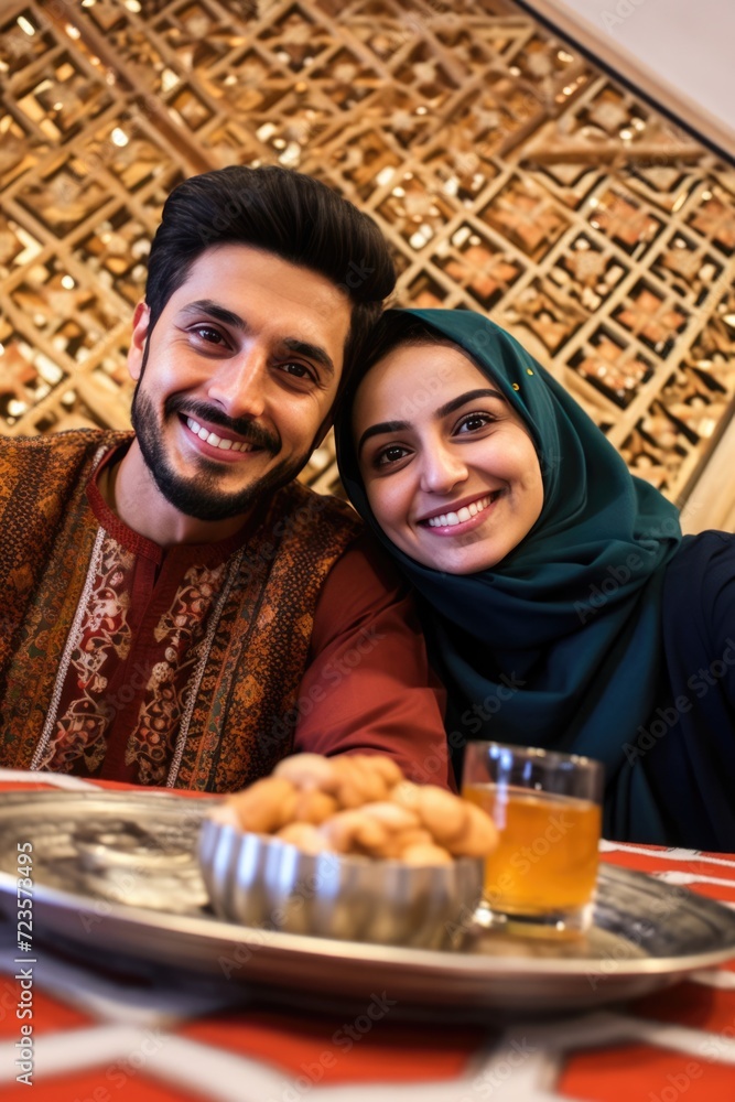 A Young Man and a Young Woman Posing for a Photo A Young Man and a Young Woman Posing for a Photo