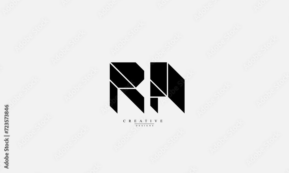 Fototapeta premium Alphabet letters Initials Monogram logo RA AR R A
