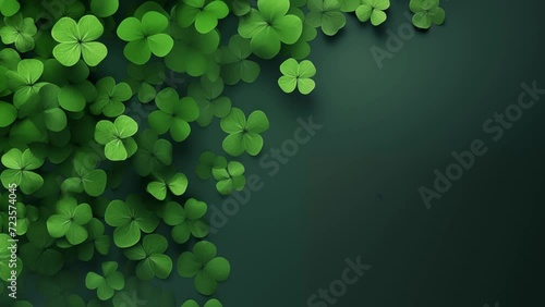 Saint Patrick's Day and copy space for text. Green background. photo