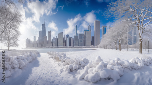 Winter's Embrace in the Chicago City
