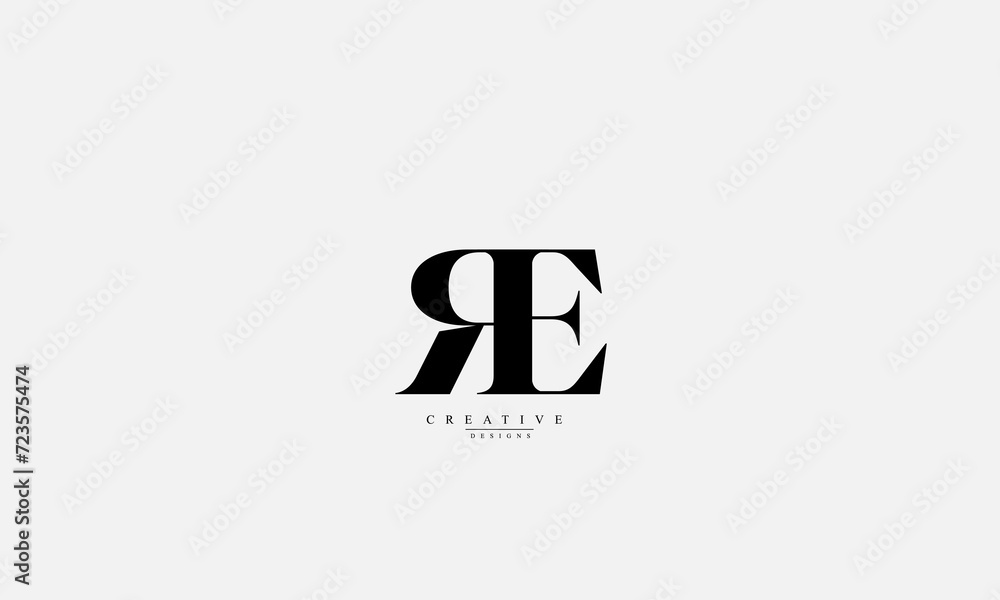 Alphabet letters Initials Monogram logo RE ER R E Alphabet letters Initials Monogram logo RE ER R E