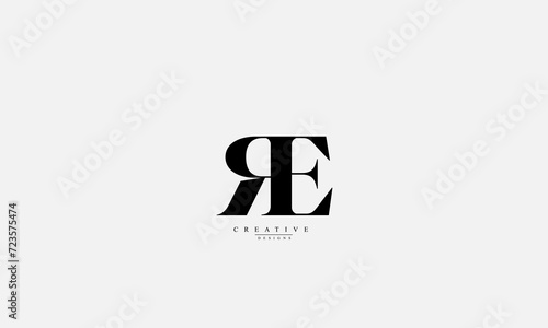 Alphabet letters Initials Monogram logo RE ER R E