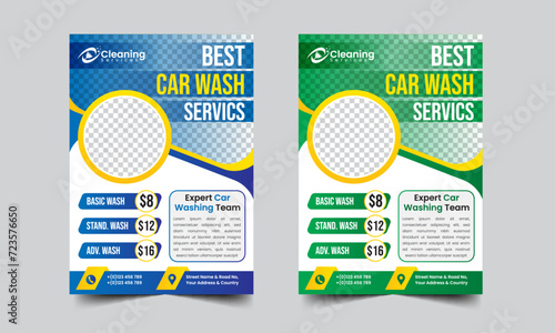 Best Car Detailing Car Wash Service Promotional Flyer Design Template