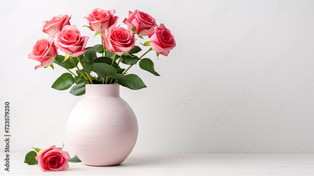 Fototapeta premium bouquet of roses in a vase