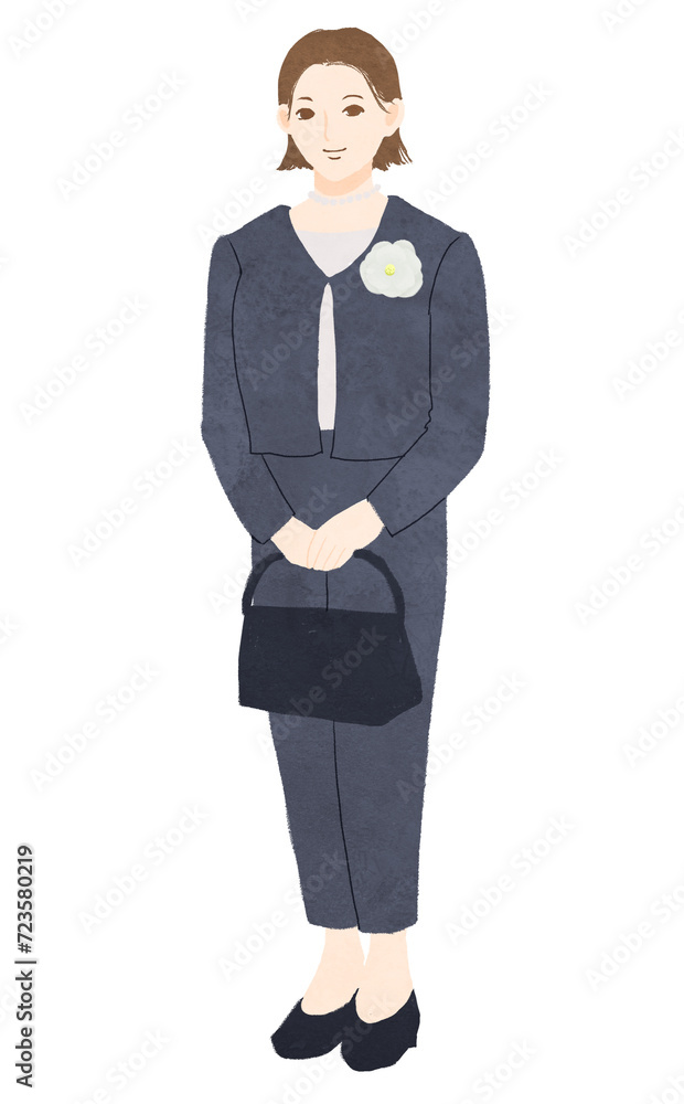 卒業式に出席するお母さんのイラスト