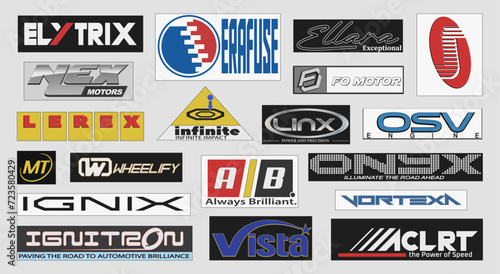 Fake logo collection vector. logotype set. sponsor decal of fake brands