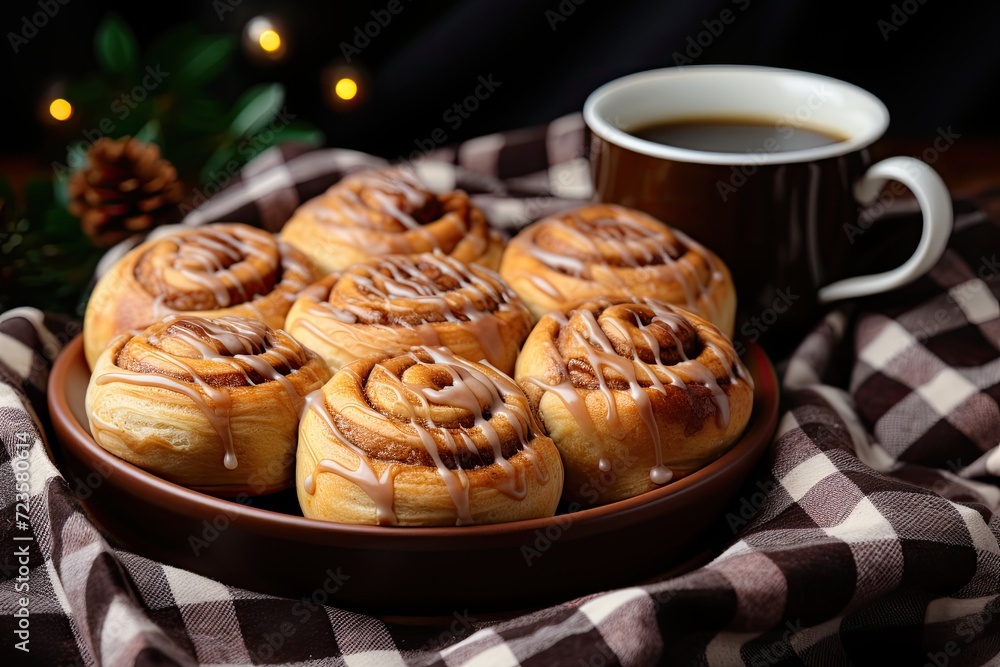 Sweet and Delicious - A Tray of Eight Cinnamon Rolls