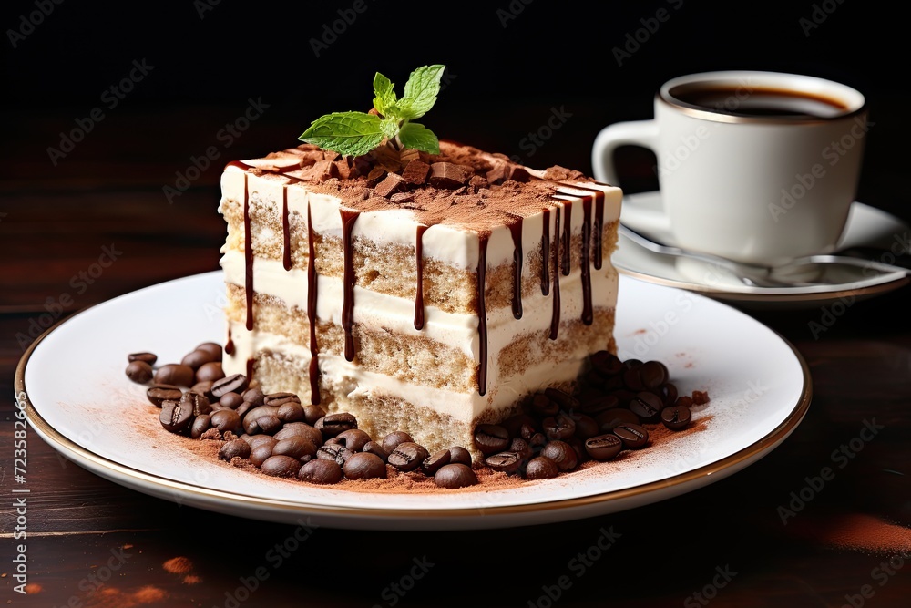 Delectable Chocolate Cake with Chocolate Ganache Topping and Coffee Delectable Chocolate Cake with Chocolate Ganache Topping and Coffee