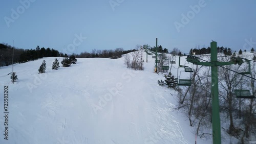 Wallpaper Mural Aerial Shot of Ski Hill and Chair Lift at Huff Hills in Mandan, North Dakota, USA. Torontodigital.ca