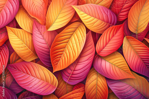 Wallpaper Mural Autumnal Leaves Pattern: Vibrant and Colorful Fall Foliage, Perfect for Seasonal and Natural Backgrounds Torontodigital.ca