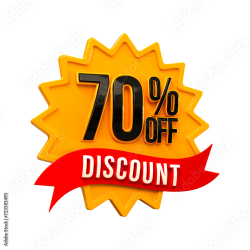 Special offer sale 70% discount sale tags 3d number concept discount promotion sale offer price sign