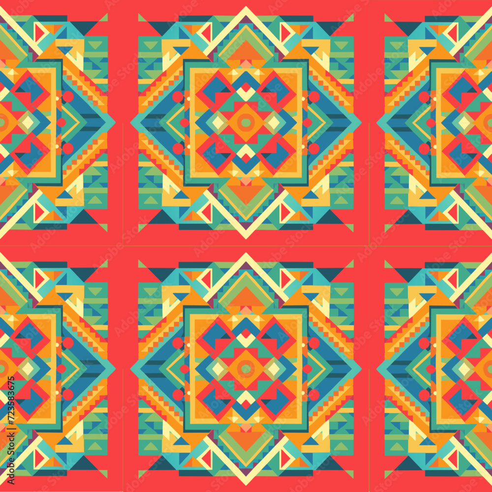 Seamless geometric pattern. Tribal ethnic texture. Aztec style.