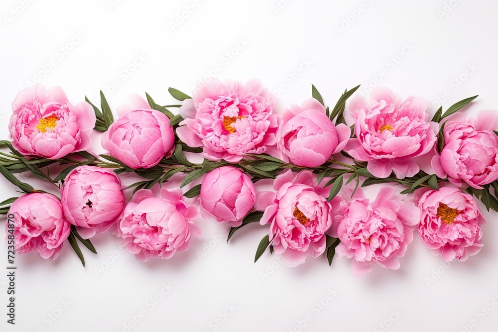 Fresh Pink Peonies in a White Vase Fresh Pink Peonies in a White Vase