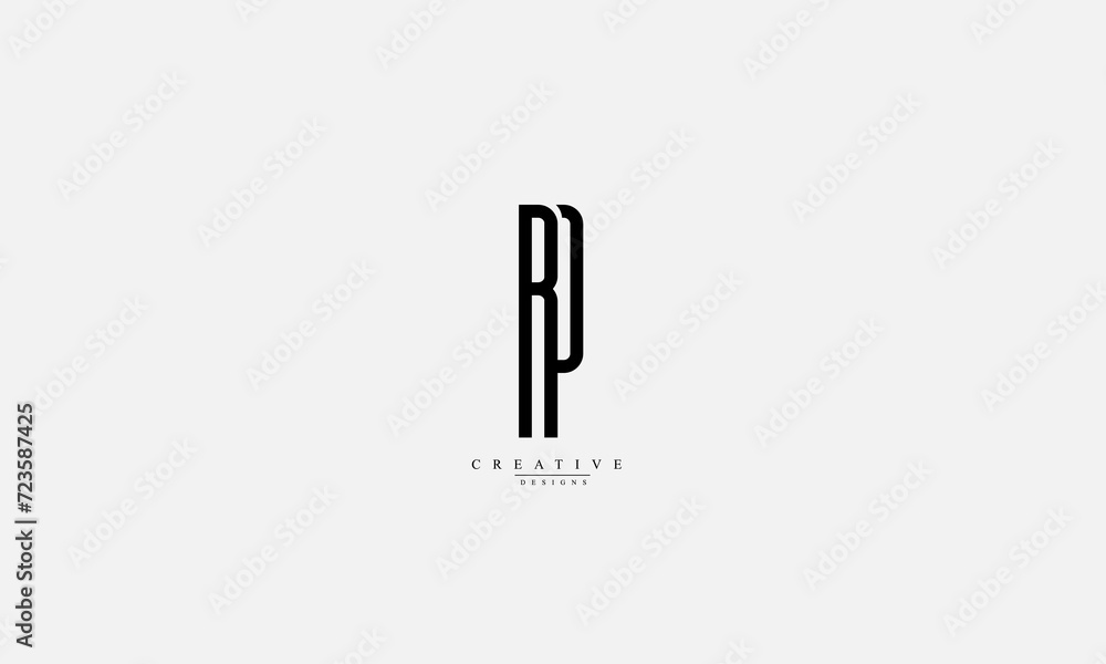 Alphabet letters Initials Monogram logo RP PR R P 