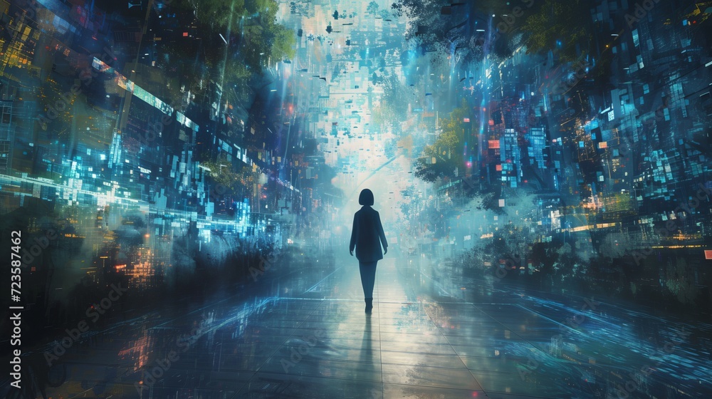 Obraz premium The Echoes of Progress: Innovation in Solitude