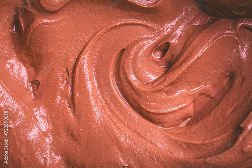 Detail of whipped chocolate cream cheese mousse