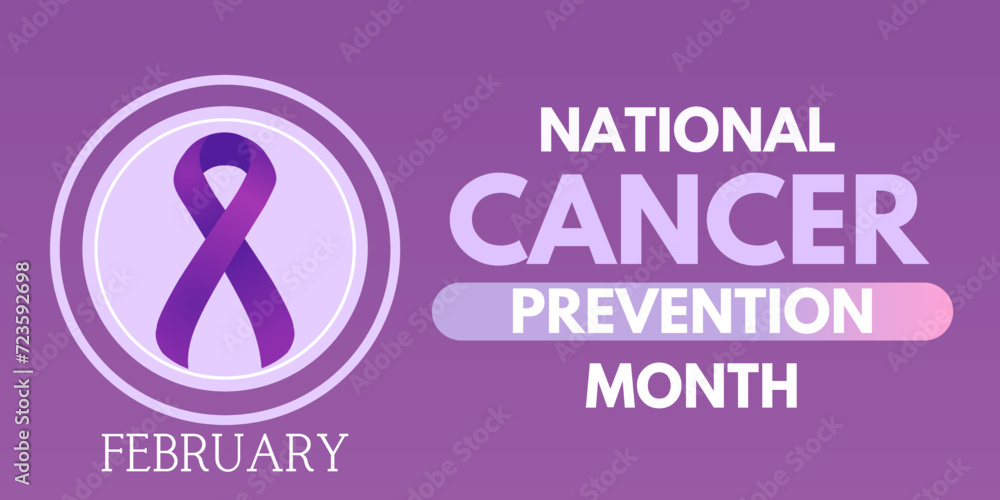 Cancer Prevention Month, cancer awareness ribbon with typography Design Cancer Prevention Month, cancer awareness ribbon with typography Design