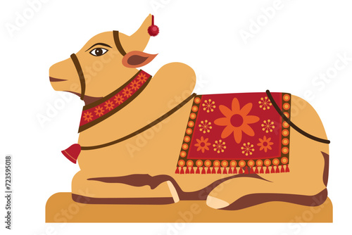 lord shiva nandi bull sitting vector photo