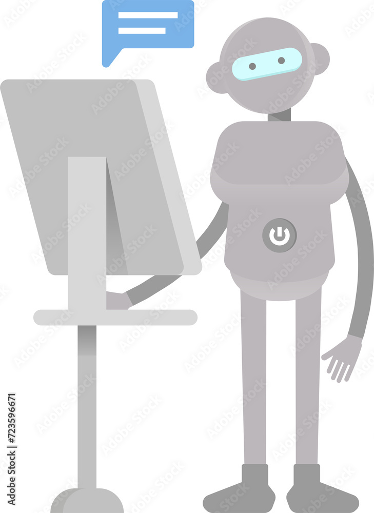 Humanoid Robot Character Working on Computer
Humanoid Robot Character Working on Computer