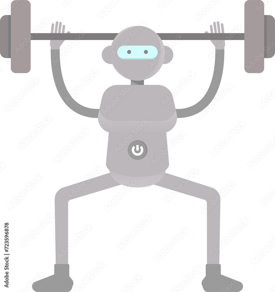 Humanoid Robot Character Lifting Barbell
Humanoid Robot Character Lifting Barbell